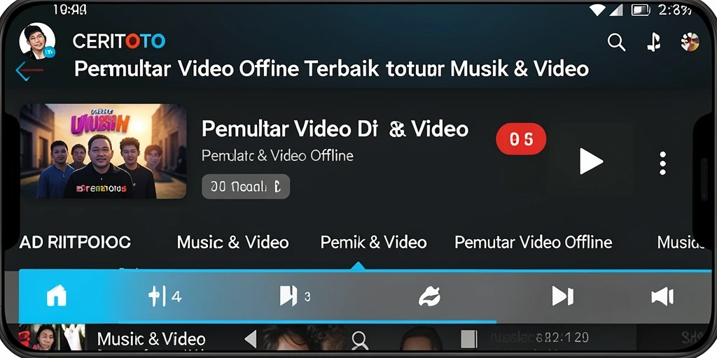 Tampilan antarmuka CERITOTO yang sederhana dan menarik untuk Pemutar Video Offline.