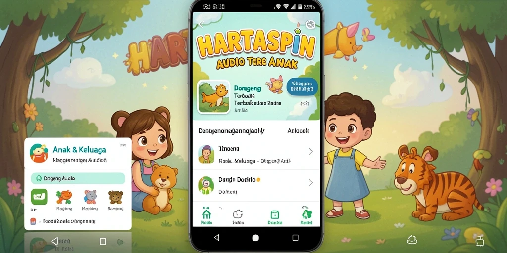 Antarmuka HARTASPIN yang menarik dan ramah anak.