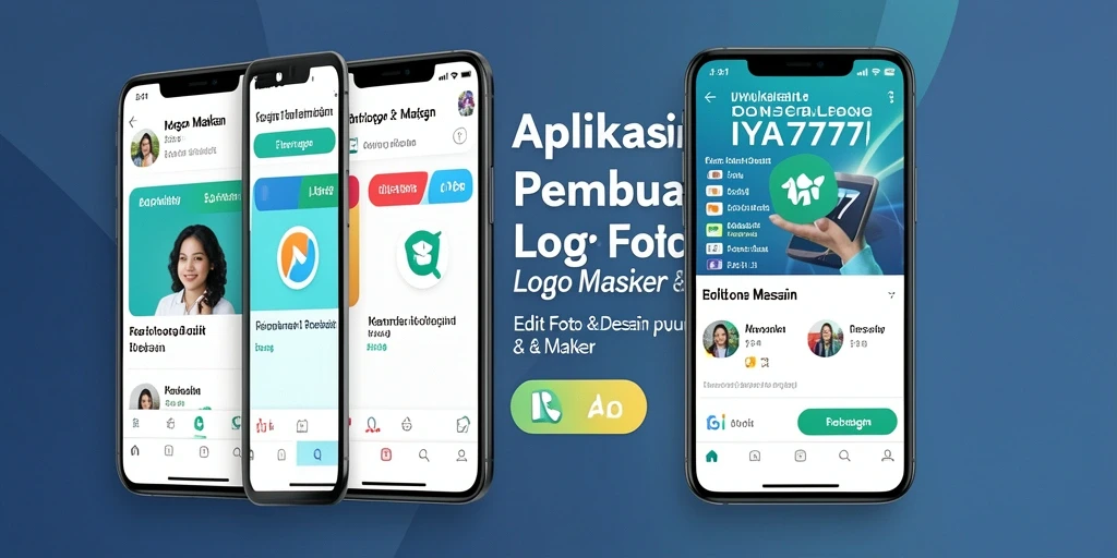 Antarmuka dan fitur utama dari aplikasi Logo Maker IYA777.