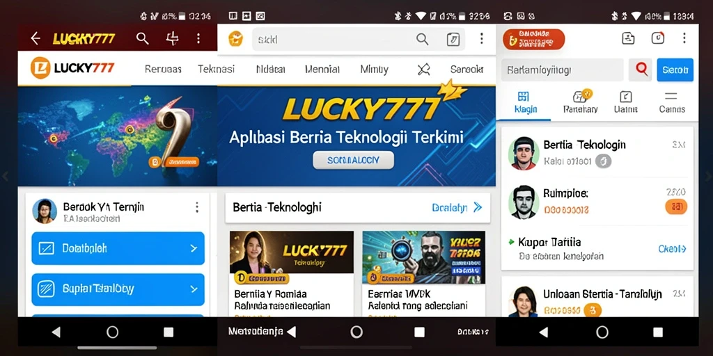 Tampilan antarmuka modern dan fungsional dari LUCKY777.