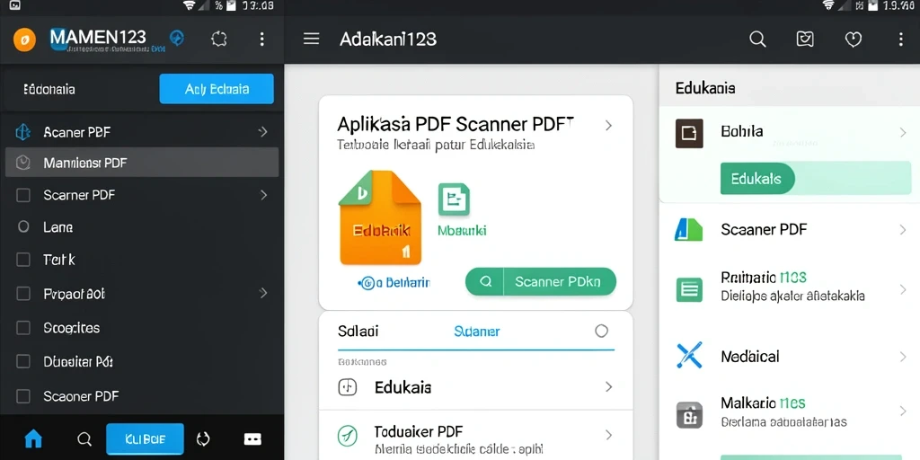Antarmuka aplikasi MAMEN123 yang sederhana dan efektif untuk pemindaian PDF.