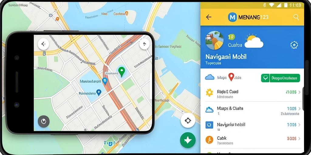 Antarmuka aplikasi MENANG123 untuk Navigasi Mobil yang intuitif dan user-friendly.