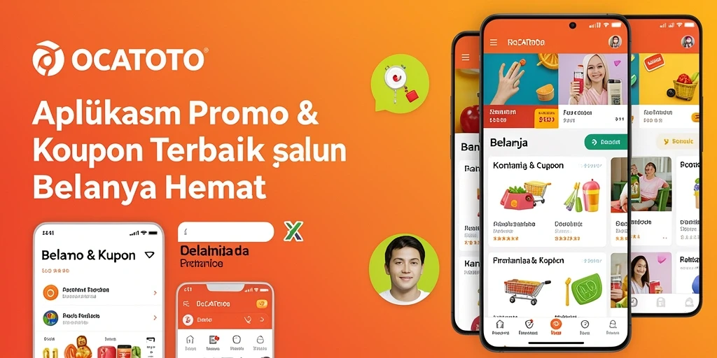 Antarmuka OCATOTO yang menampilkan berbagai promo dan kupon menarik.