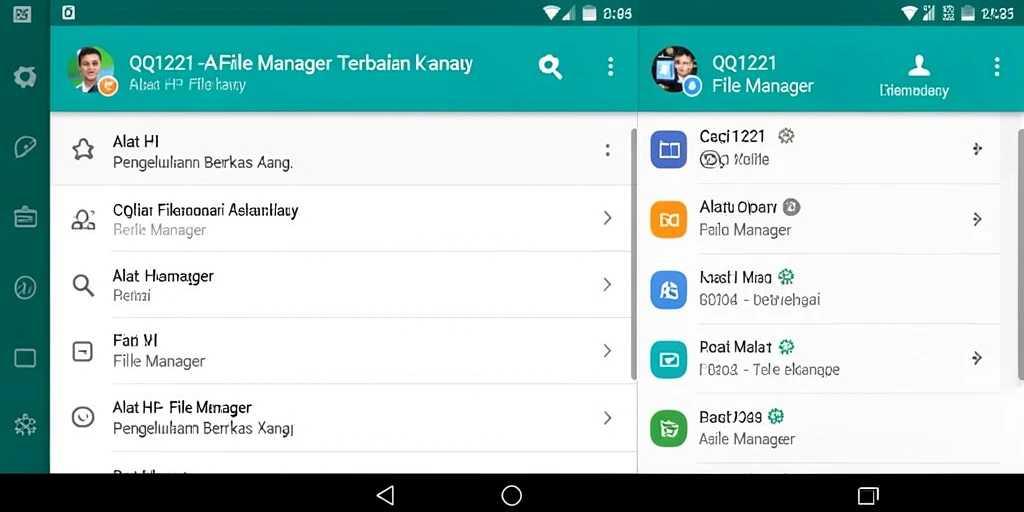 Tampilan antarmuka pengguna aplikasi File Manager QQ1221 yang sederhana dan modern.