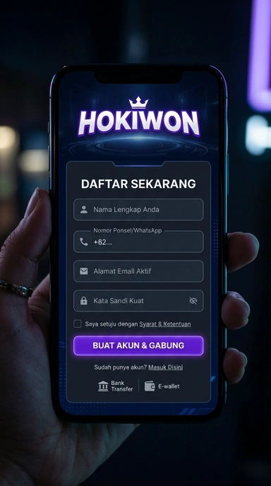 Buat Akun Baru hokiwon Dengan Mudah di Android